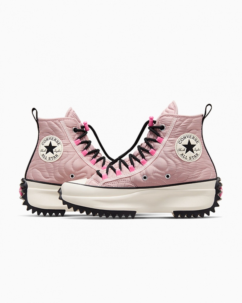 Converse Run Star Hike Platformie Pikowana Różowe Czarne | 719356-KLT