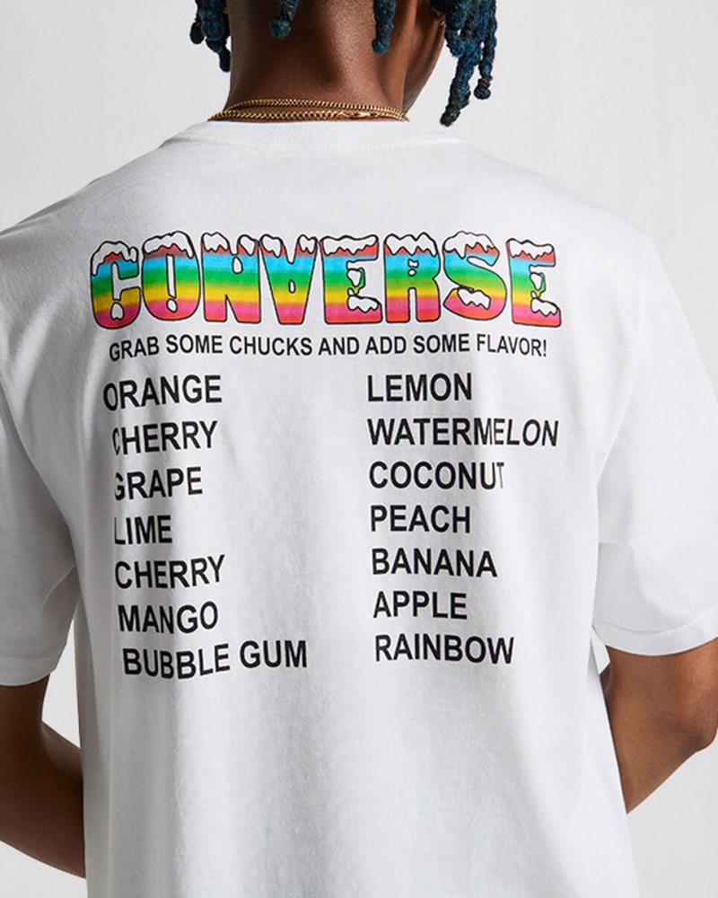 Converse Snow Cone Grafiką Loose-Fit T-Shirt Białe | 483726-PZJ