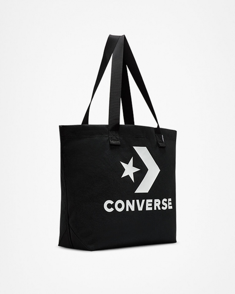 Converse Star Chevron Tote Czarne Białe | 580476-QOU