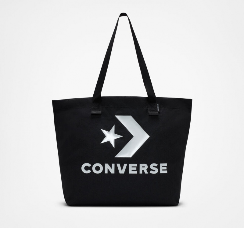 Converse Star Chevron Tote Czarne Białe | 580476-QOU