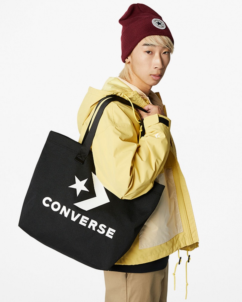 Converse Star Chevron Tote Czarne Białe | 531478-XLY